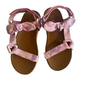 SUGAR Pink Tie-Dye Sandals with Bow Girls 12